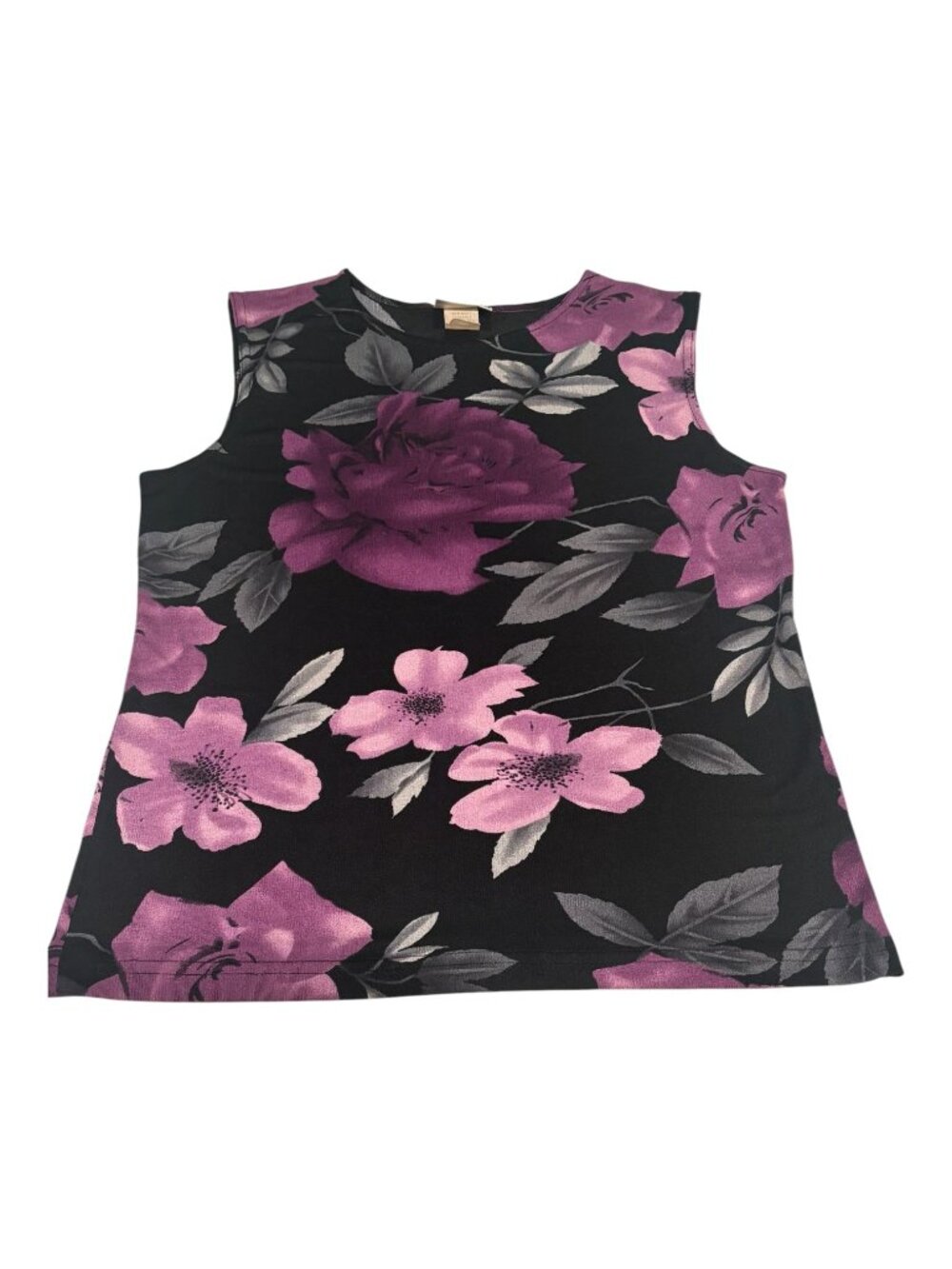 Romantic Dark Floral Sleeveless Top Purple Rose Print Fairycore Whimsygoth Women - Picture 5 of 9